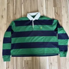 ラルフローレン ラガーシャツ グリーン XL クロップド