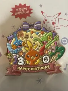 韓国限定 ポケモン 30周年 バースデーパーティー ピンバッジ 御三家 2