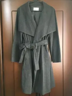 【未使用】M-PREMIER ☆ ガウンコート　グレー　ウールコート　膝丈コート