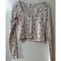 jumelle 花柄 ショート丈カーディガン ベージュ freeサイズ