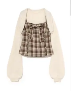 andmary Tyla ribbon set tops ブラウン - メルカリ