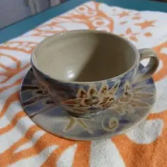 陶器 ティーカップ ソーサー セット 鳥柄