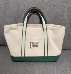 TULLY'S COFFEE トートバッグ ホワイト/グリーン　タリーズ