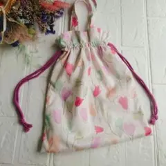持ち手付き巾着袋(たて30センチ✕よこ26センチ）☆タナローン