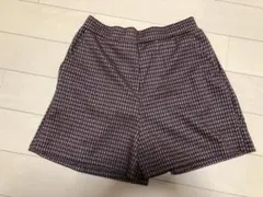 ショートパンツ　千鳥格子　ブラウン　オレンジ　匿名配送
