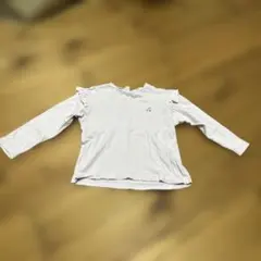 薄いグレー フリル付きTシャツ