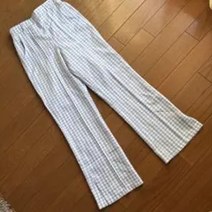 アンユアアニー ギンガムチェックパンツ ブルー スリット 150