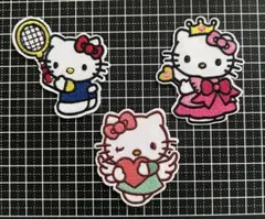 ハローキティ 刺繍アイロンワッペン3点セット