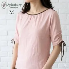 【アリスバーリー】袖リボン ギャザー カットソー ピンク M 東京スタイル 美品のサムネイル