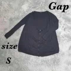 Gap ギャップ (S) 長袖カーディガン 薄手 シンプル ロング丈