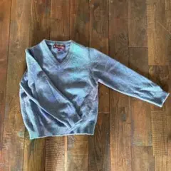 Brooks Brothers Vネック肉厚カシミアセーター XS ブルー