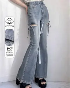 shein FRIFUL デニム リボン