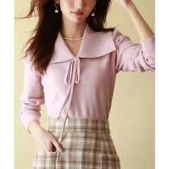 【新品タグ付き】ビッグカラーニットプルオーバー