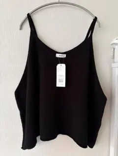 サマンサモスモス ニットキャミチュニック ブラック フリーサイズ