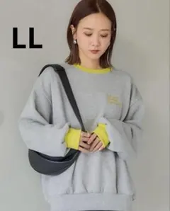 田中里奈mysacloset 配色ロゴ刺繍スウェットLL