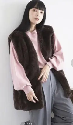 ファー　ベスト