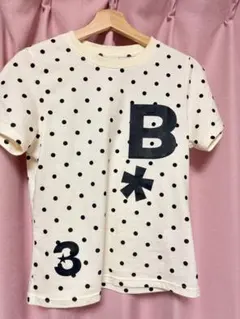 BAUF（バウフ） B logo スリムフィットTシャツ ドット アイボリー