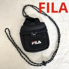 FILA ミニショルダーバッグ　ブラック　ダブルジッパー