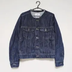 coen Mサイズ ノーカラー デニム ジャケット ジージャン 長袖 コーエン