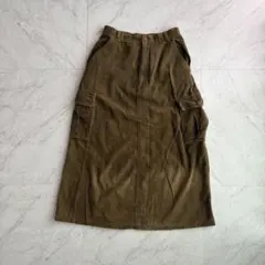 ミリタリー カーゴスカート ワークスカート カーキ アウトドア テック系 古着