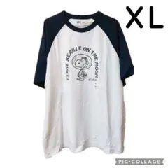 ◇ユニクロ PEANUTS スヌーピー Tシャツ UT ネイビー 半袖 XL