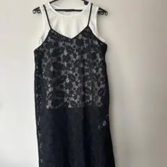 サマンサモスモス ブルー　レースキャミワンピース