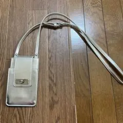 alpha cubic シルバー スマホショルダーバッグ