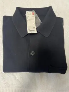 ユニクロミラノリブシャツカーディガン　XLブラック新品【匿名配送】