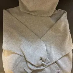 神サイズ 90s ラッセル 無地 パーカー USA製 L シルバー グレー