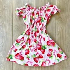 【可愛いイチゴ柄❤️】天使のドレス屋さん♡苺のプレアリー110ワンピース