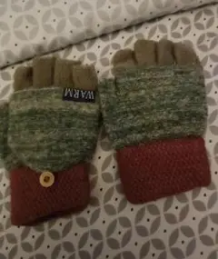 WARM ウール混紡 指先開き手袋