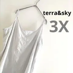 キャミソール 3X ホワイト 白 無地 インナー レイヤード 大きいサイズ