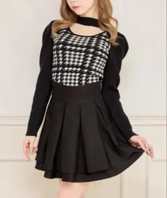 apres jour ハイウエストフレアスカパン ブラック XL