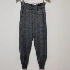 グレー ジョガーパンツ ウエストゴム 【L】 速乾 フリル 運動 ルームウェア