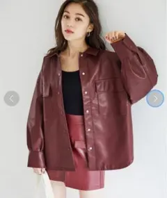 レザージャケット　ワインレッド　Heatherのサムネイル