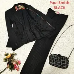 ポールスミス セットアップ スーツ ワイドパンツ マルチカラー ウール ブラック