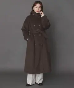 SENSE OF PLACE ダークブラウン ロングコート