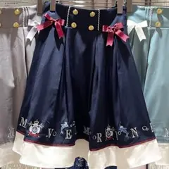 【新品タグ付き】Amavel アマベル スカート マリン 刺繍 ネイビー 紺