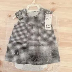 UNIQLO ベビー服 ブラックチェック 70 ロンパース　ワンピース