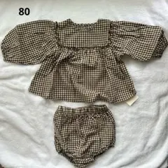 チェック柄　長袖セットアップ