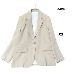 新品タグ付 ZARA リネンブレンド テーラードジャケット XS ゆったり