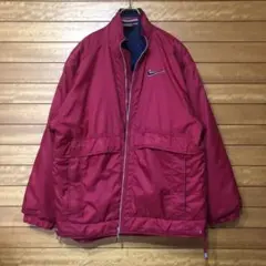 ナイキ 銀タグ 刺繍ロゴ スモール ビッグ レッド ナイロンジャケット XL