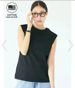 新品　タグ付き　ノースリーブ　黒　シンプル　Tシャツ　半袖