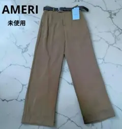 미사용 태그 아멜리 AMERI 스트레이트 팬츠 (벨트 포함) 브라운