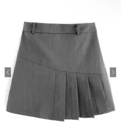 GRL アシンメトリープリーツミニスカート　ベルト付き【at1992】