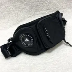 【極美品】アディダスバイステラマッカートニー ボディバッグ　ブラック　ロゴ