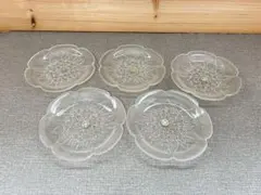 HOYA 日本製 ガラス皿 5枚 喫茶店風 純喫茶 デザート皿