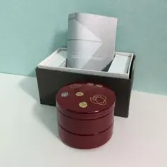 新品未使用　山田平安堂 漆器　二段 アクセサリーボックス　蕾 つぼみ　朱色