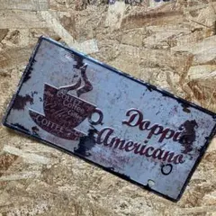 Doppio Americano ブリキ看板 インテリア　エンボス加工