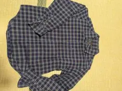 90s EASTBOYネイビーチェック柄の長袖ネルシャツ